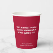 Dark Red Paper Cups Custom Business Logo 8 oz 紙コップ (裏面)