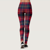 Dark Red Plaid Traditional Square Tartan レギンス (裏面)