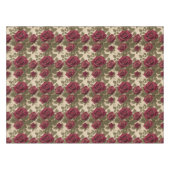 Dark Red Roses With Faded Green Leaves テーブルクロス (正面(横))