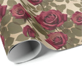 Dark Red Roses With Faded Green Leaves ラッピングペーパー (ロールコーナー)