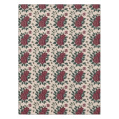 Dark Red Roses With Green Leaves テーブルクロス (正面)