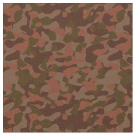 Dark red, Salmon and Olive camo abstract ファブリック