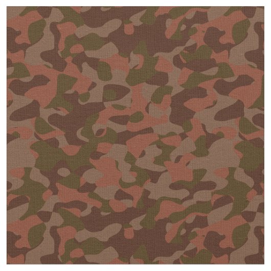 Dark red, Salmon and Olive camo abstract ファブリック (クローズアップ)