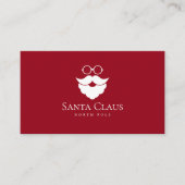 Dark Red Santa Claus Logo North Pole Minimalist 名刺 (正面)