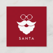 Dark Red Santa Services Minimal Cool Fun QR Code スクエア名刺 (正面)