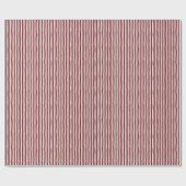 Dark Red & White Wonky Stripes ラッピングペーパー (フラット)