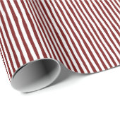 Dark Red & White Wonky Stripes ラッピングペーパー (ロールコーナー)