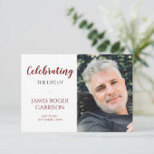 Dark RedCelebration of Life祈りの言葉カードと写真 エンクロージャーカード (スタンド正面)