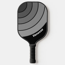 Dark Retro Gradient Circle Rainbow with Name ピックルボールラケット