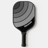 Dark Retro Gradient Circle Rainbow with Name ピックルボールラケット (裏面)