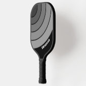 Dark Retro Gradient Circle Rainbow with Name ピックルボールラケット (左)