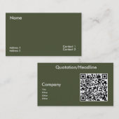  dark  rich green -QR code  名刺 (正面/裏面)