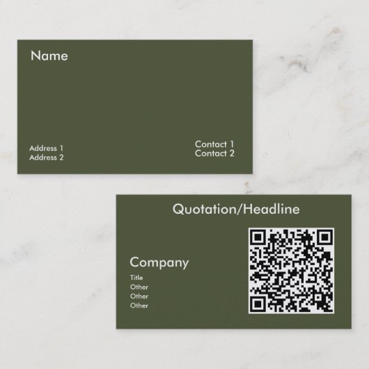  dark  rich green -QR code  名刺 (正面/裏面)