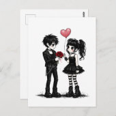 Dark Romance Goth Valentine Postcard ポストカード (正面/裏面)