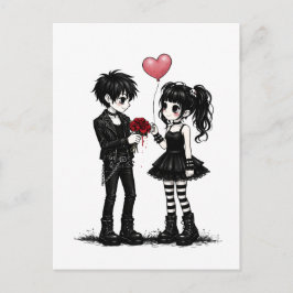 Dark Romance Goth Valentine Postcard ポストカード