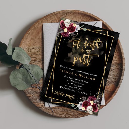 Dark Romance Gothic Engagement Party Invitation 招待状