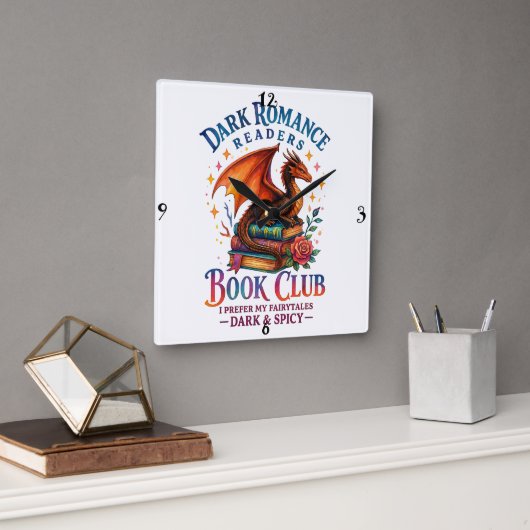 Dark Romance Readers.... スクエア壁時計 (オフィス)