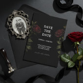 Dark Romance Red Rose Gothic Wedding Save The Date 招待状
