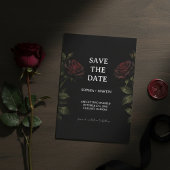Dark Romance Red Rose Gothic Wedding Save The Date 招待状