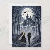 Dark Romance Spooky Forest Wedding TLW26 サンキューカード (正面)