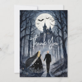 Dark Romance Spooky Forest Wedding TLW26 サンキューカード