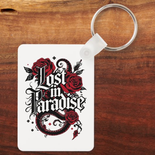 Dark Romance Tattoo Style Quote キーホルダー (裏面)