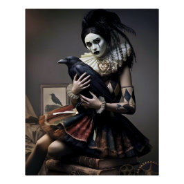 Dark Romantic Crow Motif ポスター