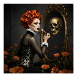  Dark Romantic Crow Motif ポスター