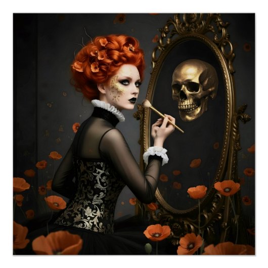  Dark Romantic Crow Motif ポスター (正面)