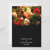 Dark romantic elegant floral flowers wedding 招待状 (裏面)