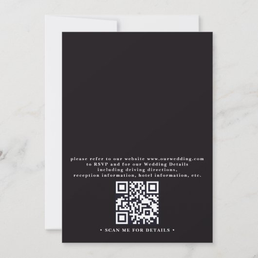 Dark Romantic Floral Dutch Chic QR Code Wedding 招待状 (裏面)