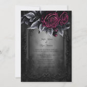 Dark Romantic Floral Gothic wedding invitation 招待状 (正面)