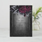 Dark Romantic Floral Gothic wedding invitation 招待状 (スタンド正面)