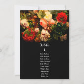 Dark romantic floral wedding seating chart card 招待状 (正面)