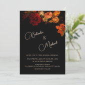 Dark Romantic Flowers | Photo Wedding 招待状 (スタンド正面)