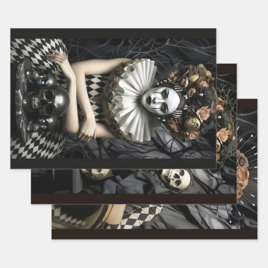 Dark Romantic Gothic Design ラッピングペーパーシート (セット)
