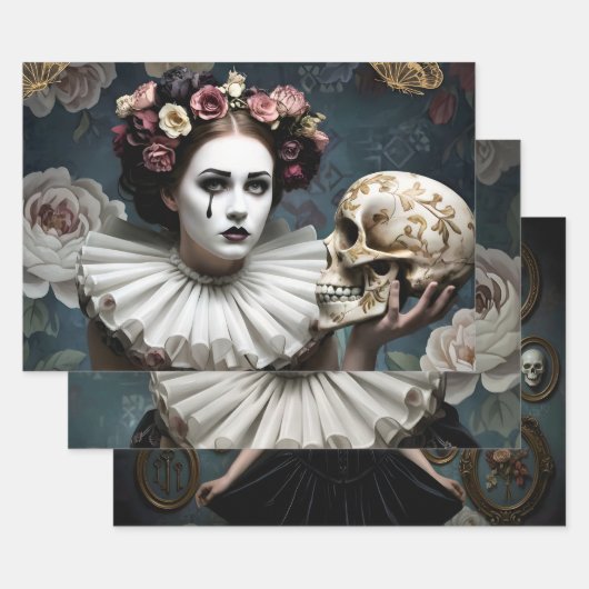 Dark Romantic Gothic Design ラッピングペーパーシート (セット)