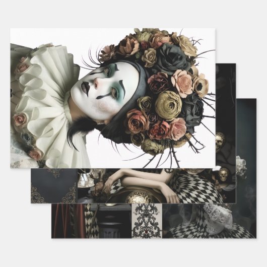 Dark Romantic Gothic Design ラッピングペーパーシート (セット)