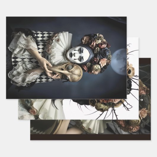Dark Romantic Gothic Design ラッピングペーパーシート (セット)