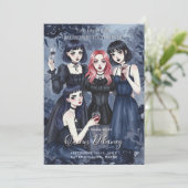 Dark Romantic Gothic Girl Bachelorette Party 招待状 (スタンド正面)