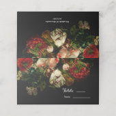 Dark romantic moody elegant floral flowers wedding プレイスカード (外部開封)