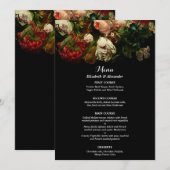 Dark romantic moody elegant floral flowers wedding メニュー (正面/裏面)