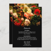 Dark romantic moody elegant floral wedding エンクロージャーカード (正面/裏面)