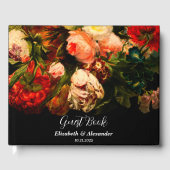 Dark romantic moody elegant floral wedding ゲストブック (正面)