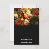 Dark romantic moody elegant floral wedding サンキューカード (裏面)