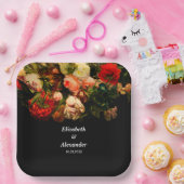 Dark romantic moody elegant floral wedding ペーパープレート (パーティー)