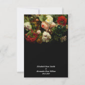 Dark romantic moody elegant floral wedding 出欠カード (裏面)