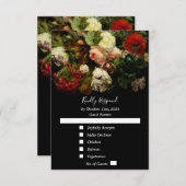 Dark romantic moody elegant floral wedding 出欠カード (正面/裏面)