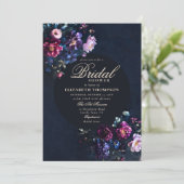 Dark Romantic Moody Florals Jewel Bridal Shower 招待状 (スタンド正面)