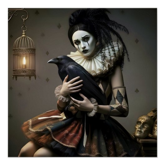 Dark Romantic Raven Motif ポスター (正面)